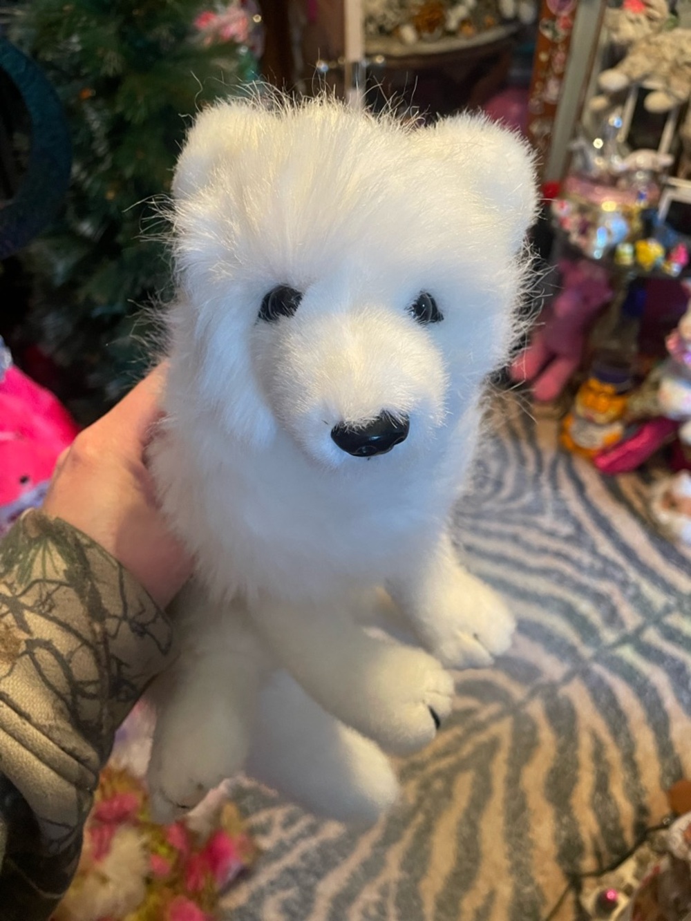 Plush White Arctic Fox Stuffed Animal - Soft Cuddly Toy